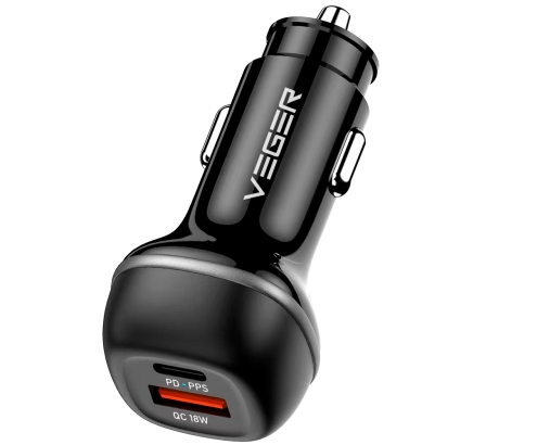 Veger Cargador Coche USB-A y USB-C 51W PD30W + QC18W