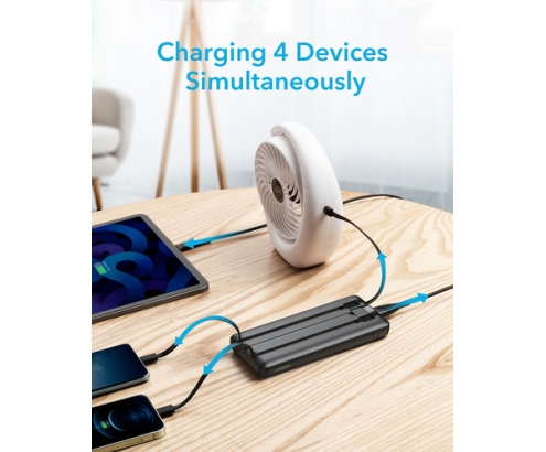 Veger VG-W2059 Power Bank 20.000 mAh Con 4 cables USB-C Micro USB 8 Pin USB-A