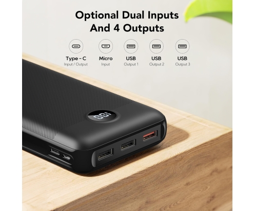 Veger VG-W2081 Power Bank 20.000 mAh Carga Rápida 2 x USB-C 1 USB-A