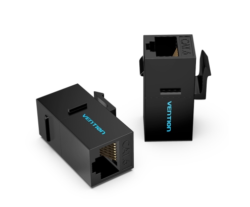 Vention Adaptador Conector RJ45 IPGB0-5 Cat6 UTP/ RJ45 Hembra - RJ45 Hembra/ 5 uds/ Negro