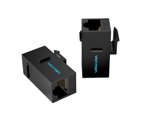 Vention Adaptador Conector RJ45 IPGB0-5 Cat6 UTP/ RJ45 Hembra - RJ45 Hembra/ 5 uds/ Negro