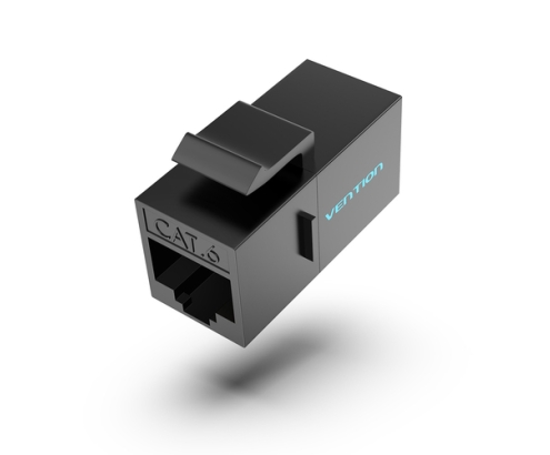 Vention Adaptador Conector RJ45 IPGB0-5 Cat6 UTP/ RJ45 Hembra - RJ45 Hembra/ 5 uds/ Negro