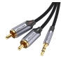 Vention Cable Estéreo BCNBF/ Jack 3.5 Macho - 2x RCA Macho/ 1m/ Gris