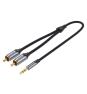 Vention Cable Estéreo BCNBF/ Jack 3.5 Macho - 2x RCA Macho/ 1m/ Gris