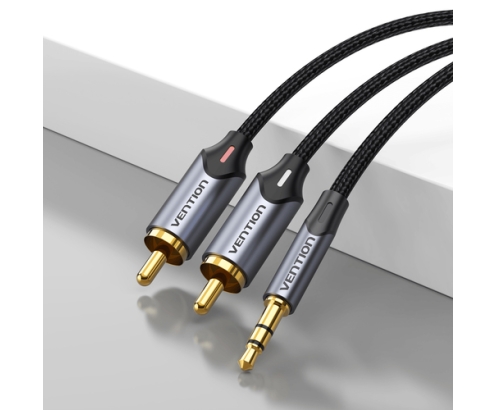 Vention Cable Estéreo BCNBF/ Jack 3.5 Macho - 2x RCA Macho/ 1m/ Gris