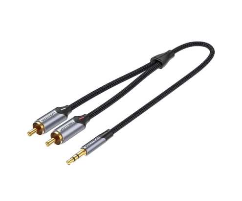Vention Cable Estéreo BCNBF/ Jack 3.5 Macho - 2x RCA Macho/ 1m/ Gris