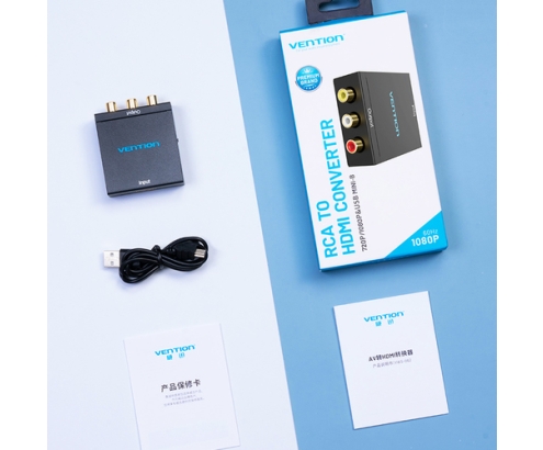 Vention Convertidor HDMI a RCA AEEB0/ HDMI Hembra - RCA Hembra - MiniUSB Hembra