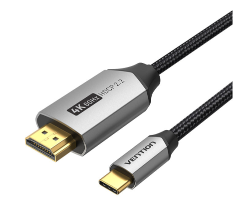 Vention CRBBF adaptador de cable de vídeo 1 m USB Tipo C HDMI Negro, Gris