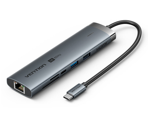Vention TGVHB hub de interfaz USB Tipo C 5000 Mbit/s Gris