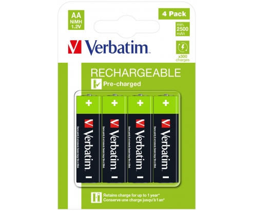 Verbatim 49517 pila doméstica BaterÍ­a recargable AA NÍ­quel-metal hidruro (NiMH)