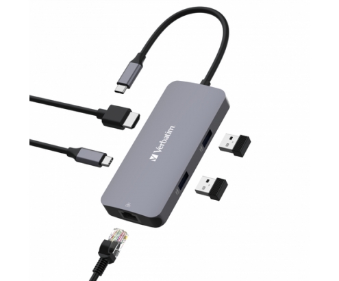 Verbatim CMH-05 USB Tipo C 5000 Mbit/s Plata