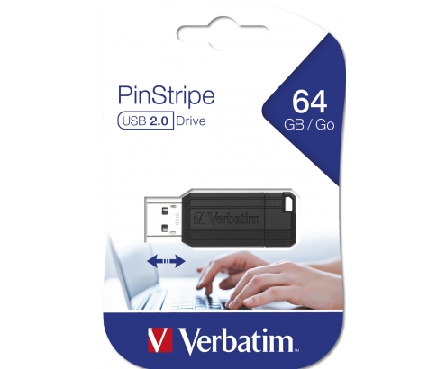 Verbatim PinStripe Memoria USB 2.0 64GB Negro 49065