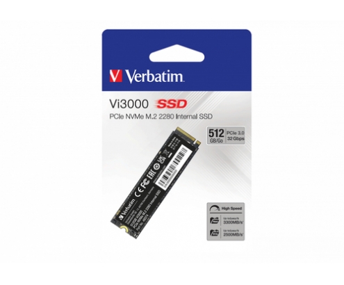 Verbatim Vi3000 512GB PCIe NVMe M.2 SSD PCI Express 3.0