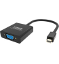 Vision TC-MDPVGA/BL adaptador de cable de vídeo Mini DisplayPort VGA (D-Sub) Negro
