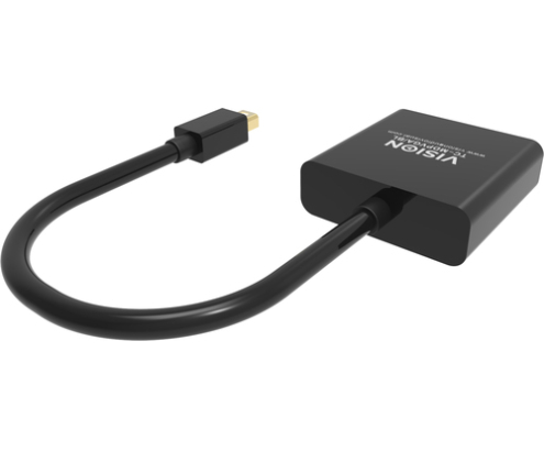 Vision TC-MDPVGA/BL adaptador de cable de vídeo Mini DisplayPort VGA (D-Sub) Negro