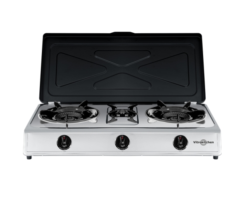 Vitrokitchen 360IB hobs Negro, Acero inoxidable Encimera Encimera de gas 3 zona(s)