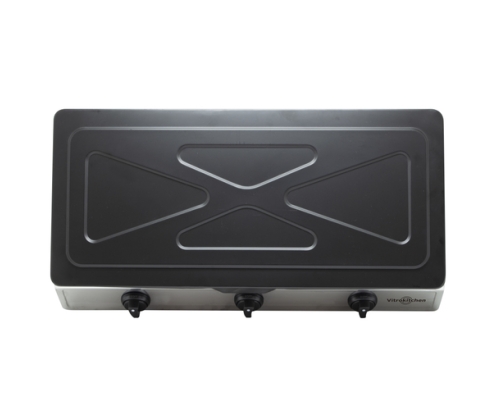 Vitrokitchen 360IB hobs Negro, Acero inoxidable Encimera Encimera de gas 3 zona(s)