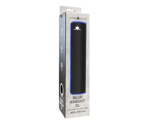White Shark BLUE KNIGHT XL Alfombrilla de ratón para juegos Negro, Azul, Blanco