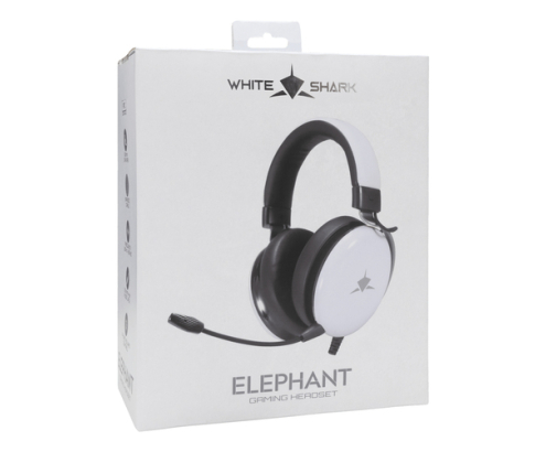 White Shark ELEPHANT Auriculares Alámbrico Diadema Juego Blanco, Negro