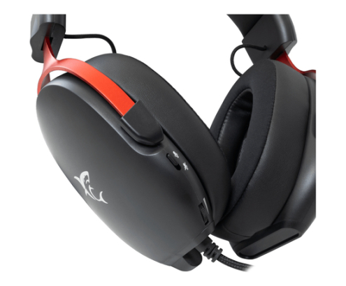 White Shark FOX Auriculares Alámbrico Diadema Juego Negro, Rojo