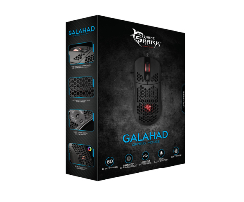 White Shark GALAHAD ratón Juego Ambidextro USB tipo A Óptico 7200 DPI