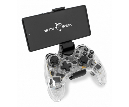 White Shark LEGION Transparente Bluetooth/USB Gamepad Analógico/Digital Android, PC, Playstation 3, iOS, PlayStation 4, Nintendo Switch