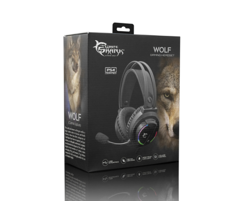 White Shark WOLF auricular y casco Auriculares Alámbrico Juego Negro