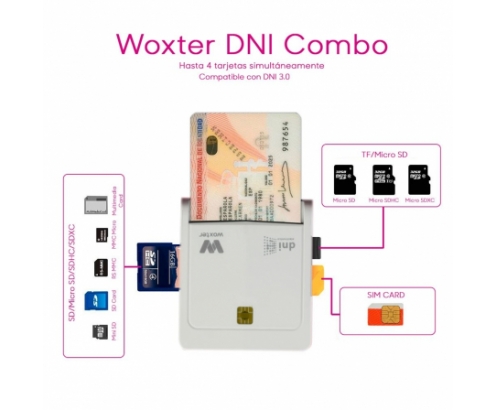 Woxter PE26-147 Lector de DNI y Tarjetas usb 2.0 blanco 