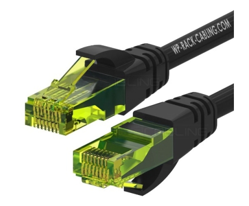 WP WPC-PAT-6AU002BL cable de red Negro, Verde 0,2 m Cat6a U/UTP (UTP)