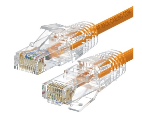 WP WPC-PAT-6AU005O-S cable de red Naranja, Transparente 0,5 m Cat6a U/UTP (UTP)