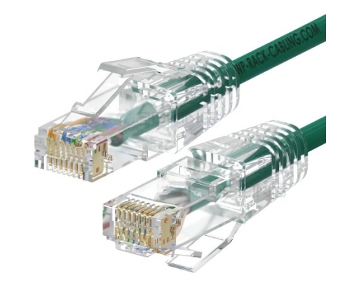 WP WPC-PAT-6AU010G-S cable de red Verde, Transparente 1 m Cat6a U/UTP (UTP)