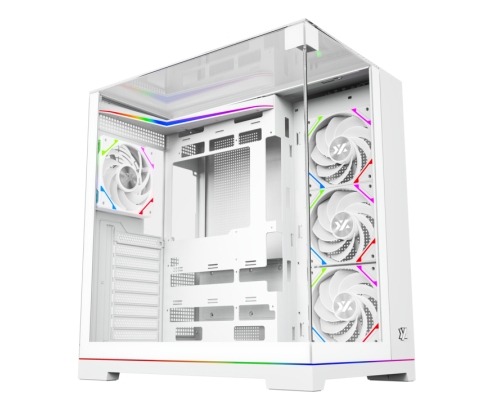 XYZ TESSERACT A-RGB, TORRE GAMING, 4x VENTILADORES, 3D ULTRA-PANORAMICO,BTF, TYPO C, ATX, BANCA