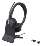 Yealink BH70 Dual with Stand USB-C/A Headset Auriculares Inalámbrico Diadema Oficina/Centro de llamadas USB tipo A Bluetooth Base de carga Negro