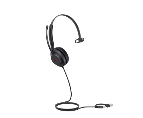 Yealink UH35 Mono Teams USB-C/A Auriculares Alámbrico Diadema Llamadas/Música USB Type-C / USB Type-A Negro