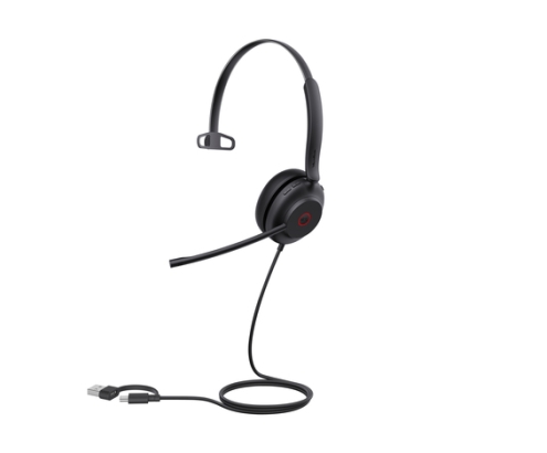 Yealink UH35 Mono Teams USB-C/A Auriculares Alámbrico Diadema Llamadas/Música USB Type-C / USB Type-A Negro