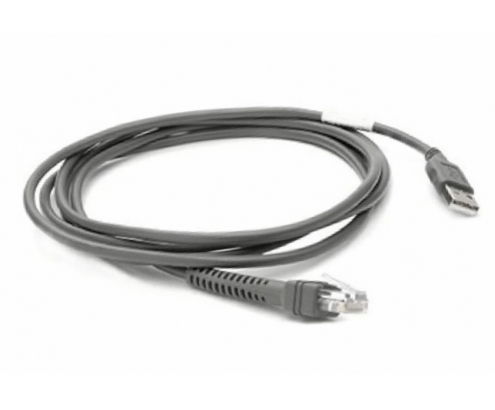 Zebra cable de serie 2,1 m USB EAS Negro