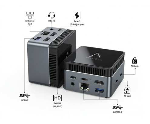 Zone Evil Mini QOOBE I Intel N150 12/0Gb Windows 11 Pro By Qoobe