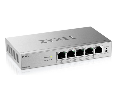 Zyxel GS1200-5HPV3 Gestionado L2 Gigabit Ethernet (10/100/1000) Energía sobre Ethernet (PoE) Escritorio Gris