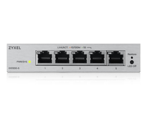 Zyxel GS1200-5V3 Gestionado L2 Gigabit Ethernet (10/100/1000) Escritorio Gris