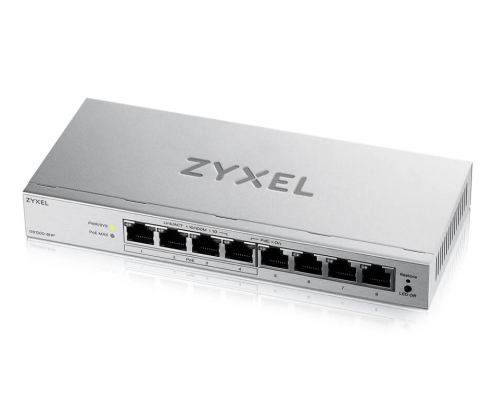Zyxel GS1200-8HPV3 Gestionado L2 Gigabit Ethernet (10/100/1000) Energía sobre Ethernet (PoE) Escritorio Gris