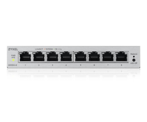 Zyxel GS1200-8V3 Gestionado L2 Gigabit Ethernet (10/100/1000) Escritorio Gris